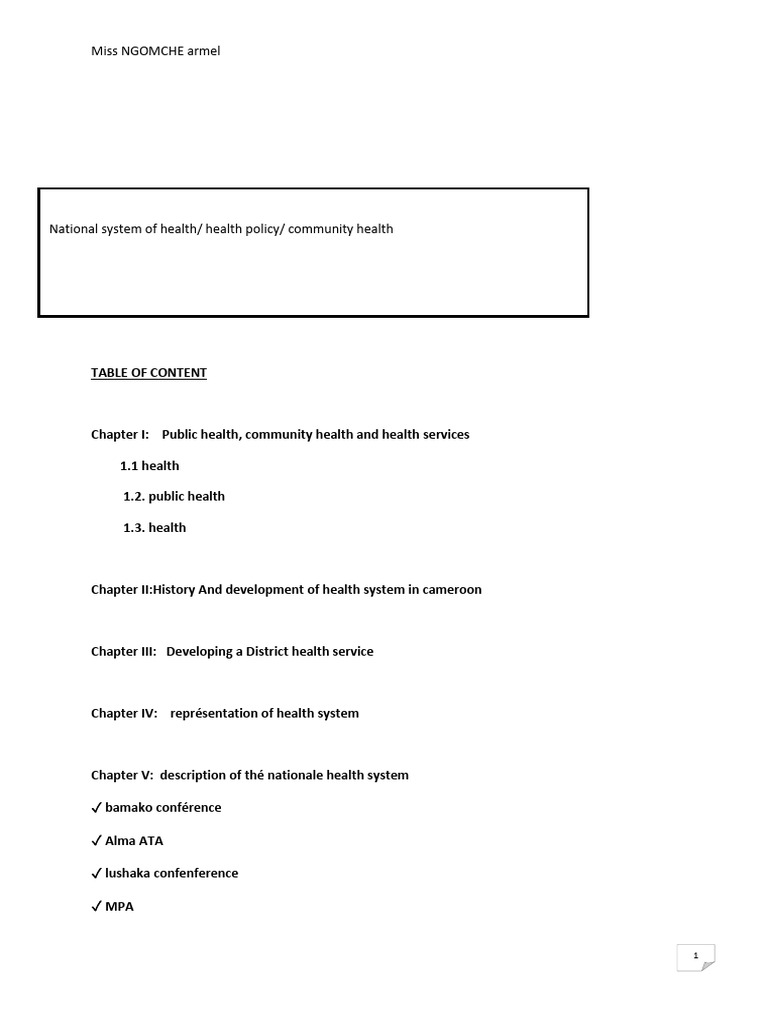 Health Systems and Services in Cameroon | PDF | Health Care ...