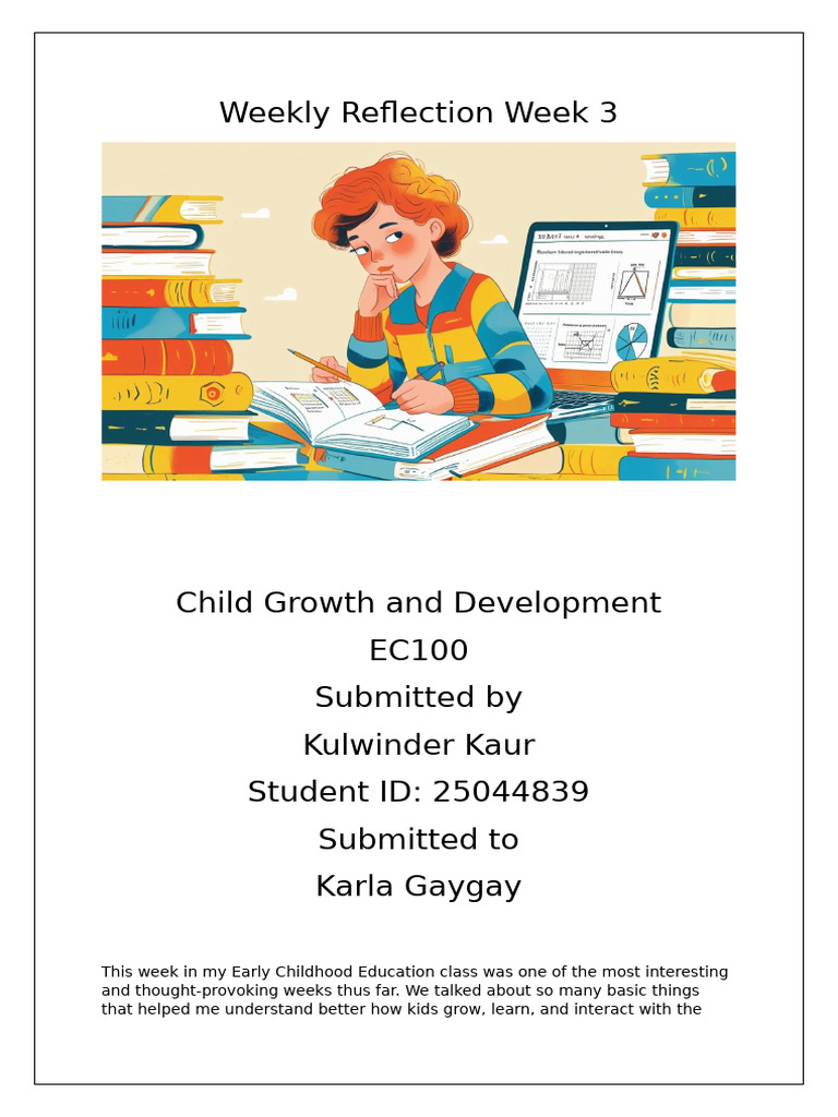 Weekly Reflection Week 2 | PDF | Attachment Theory | Infants