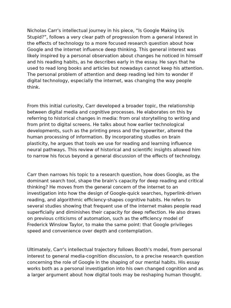 Impact of Google on Deep Thinking | PDF