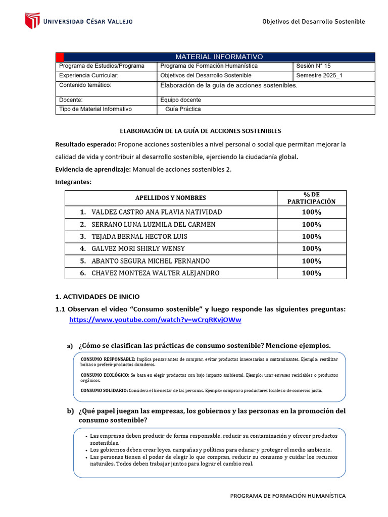 Guía de Acciones Sostenibles 2025 | PDF | Sustentabilidad | Desarrollo ...