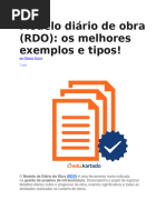 Entenda o Relatório Diário de Obra | PDF | Engenharia Civil | Custo