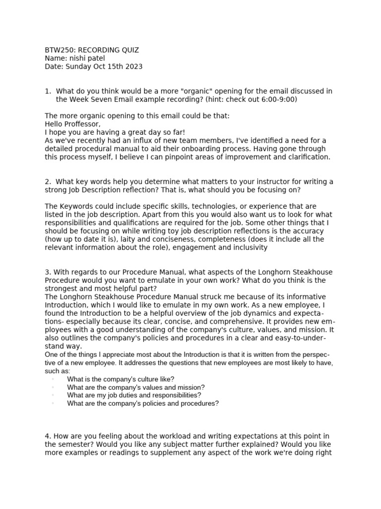 Effective Email and Job Description Tips | PDF | Cognition
