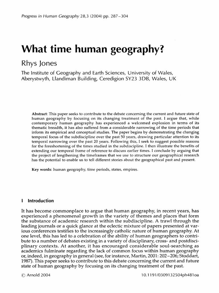 The Temporal Focus of Human Geography | PDF | Geography | Colonialism