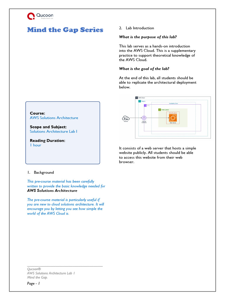 AWS Solutions Architecture Lab Guide | PDF | Networking | Internet & Web