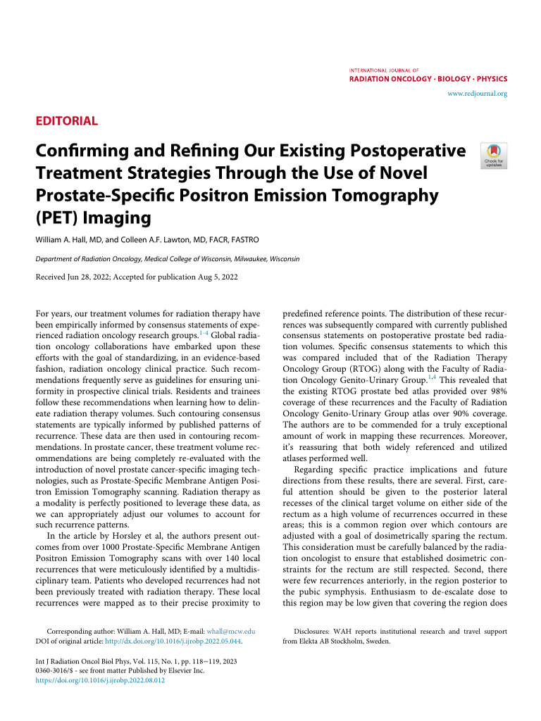 Novel PET Imaging in Prostate Cancer Treatment | PDF | Radiation ...