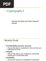 Cryptography I: General Concepts and Some Classical Ciphers