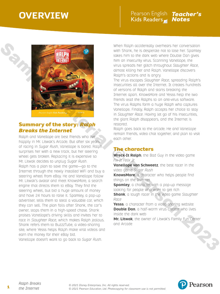 Ralph Breaks the Internet Summary | PDF