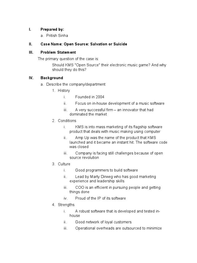 KMS Case Study: Open Source Dilemma | PDF | Software | Computing