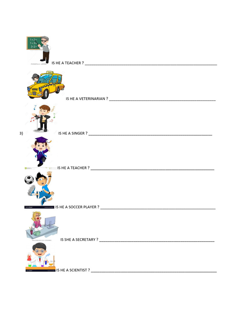Verb To Be: Professions Exercise | PDF | Health Care