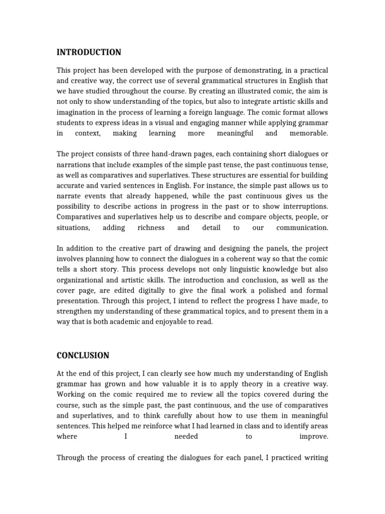 Creative English Grammar Comic Project | PDF | English Language | Grammar