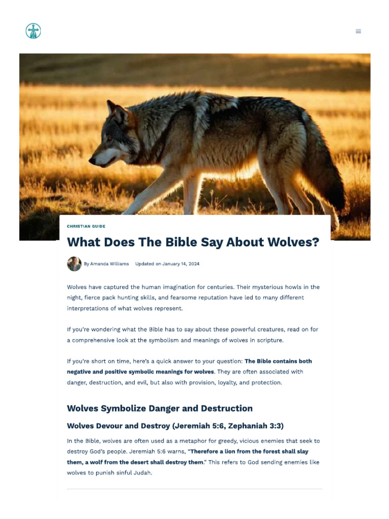 Wolves in The Bible 5 | PDF