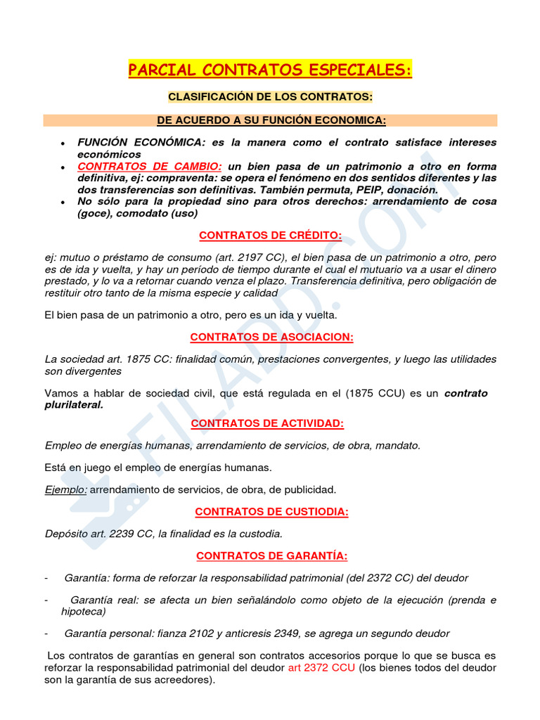 Parcial Contratos Especiales Final | PDF | Propiedad | Ley común