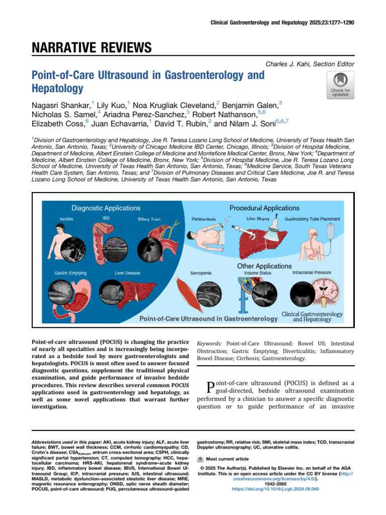 POCUS Applications in Gastroenterology | PDF | Cirrhosis | Medical ...