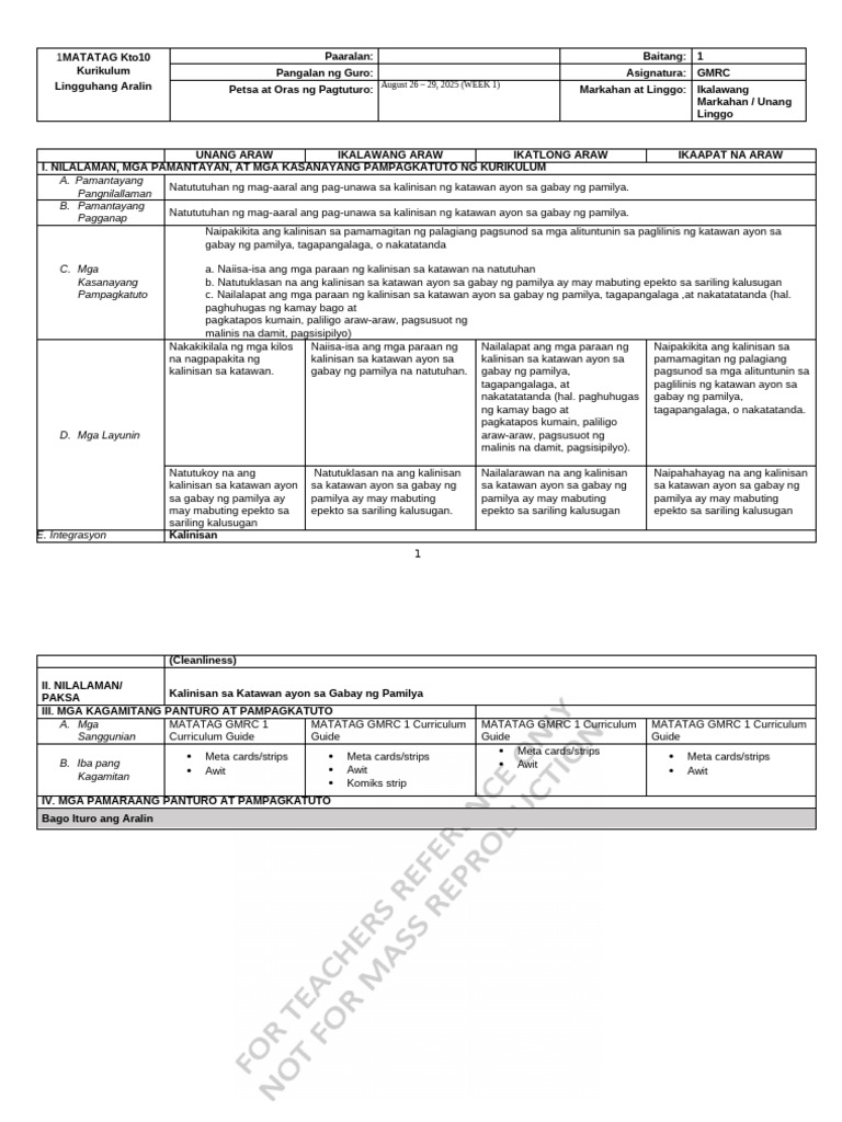 GMRC DLL 1 - Q2 - W1 | PDF