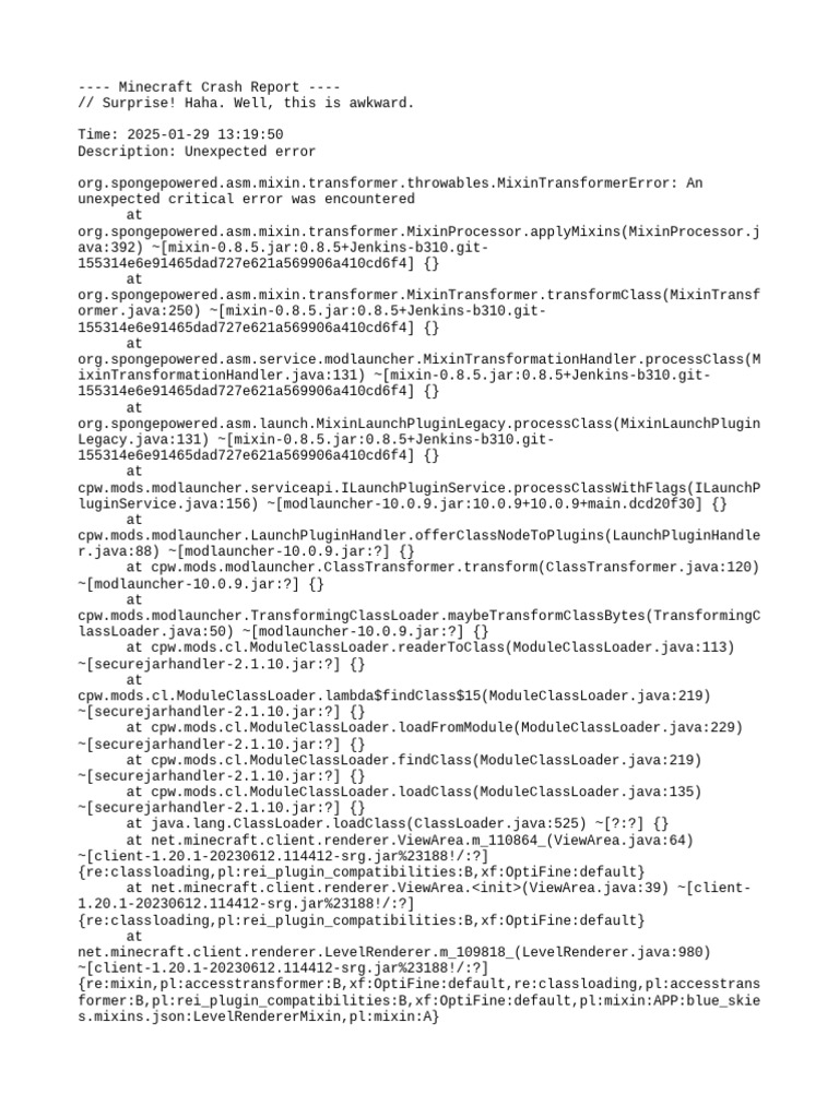 MixinTransformerError in Minecraft | PDF | Computer Architecture ...