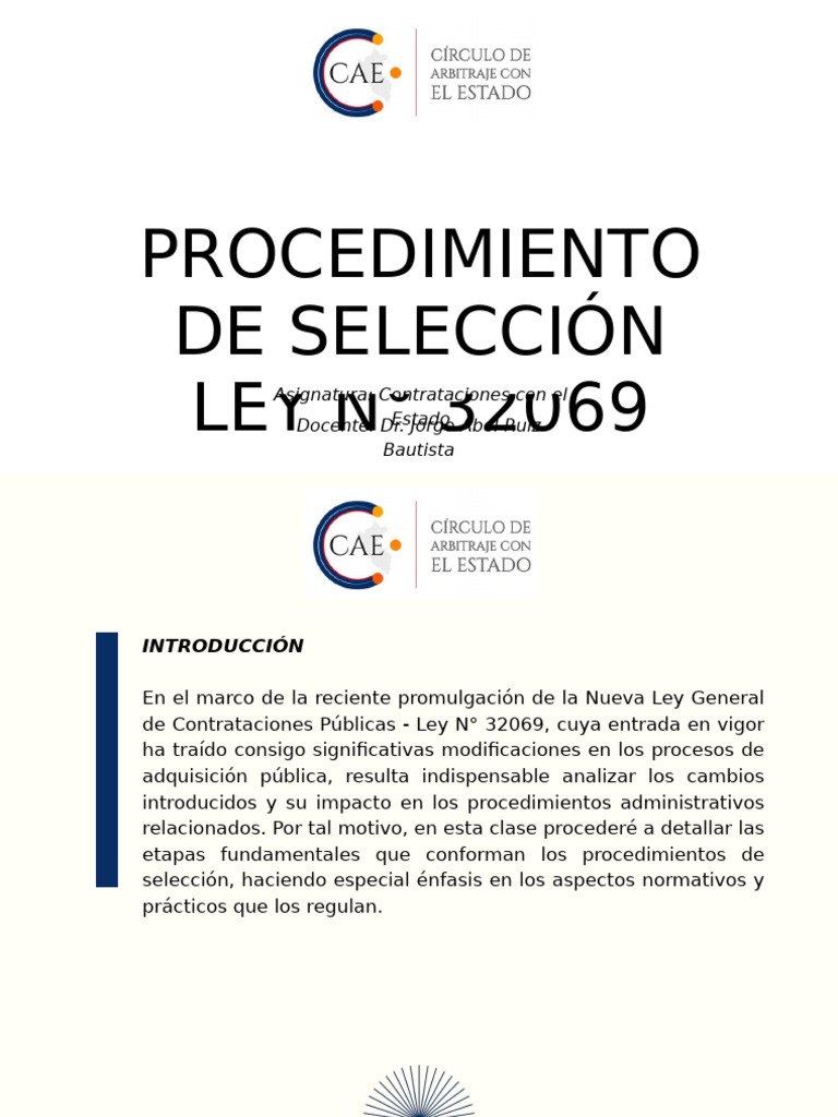 Procedimiento de Selección Ley 32069 | PDF | Regulación | Traducciones