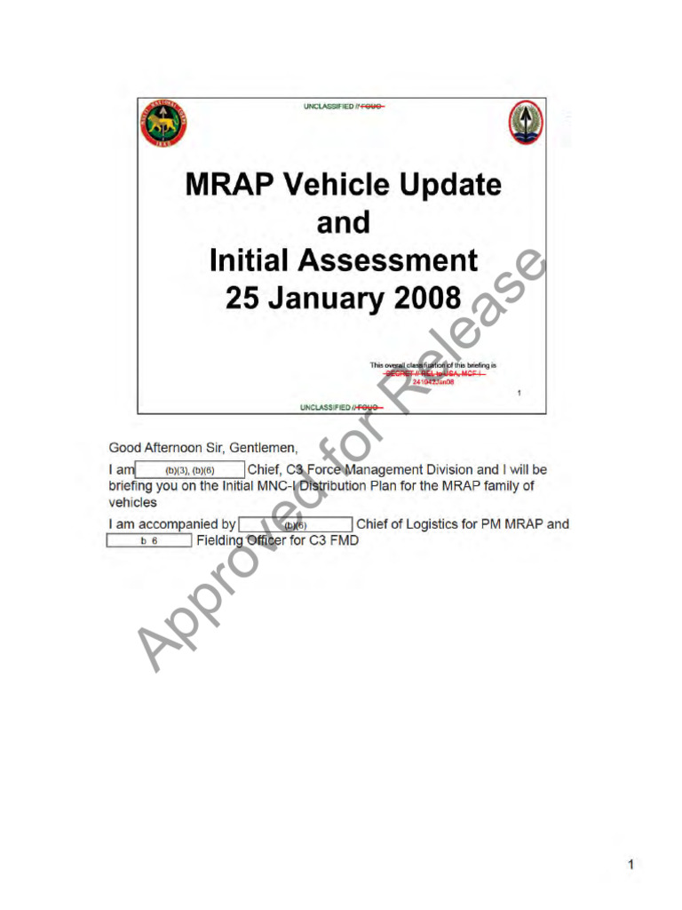 MRAP Initial Assessment Jan 08 Final | PDF