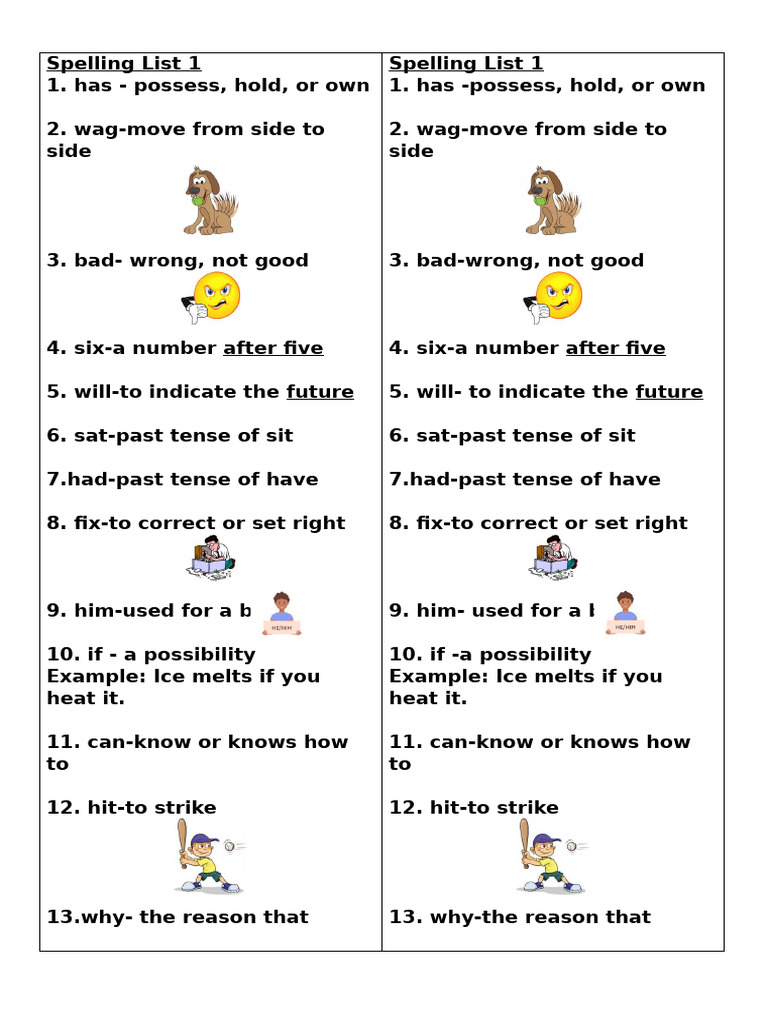 Essential Spelling List for Beginners | PDF