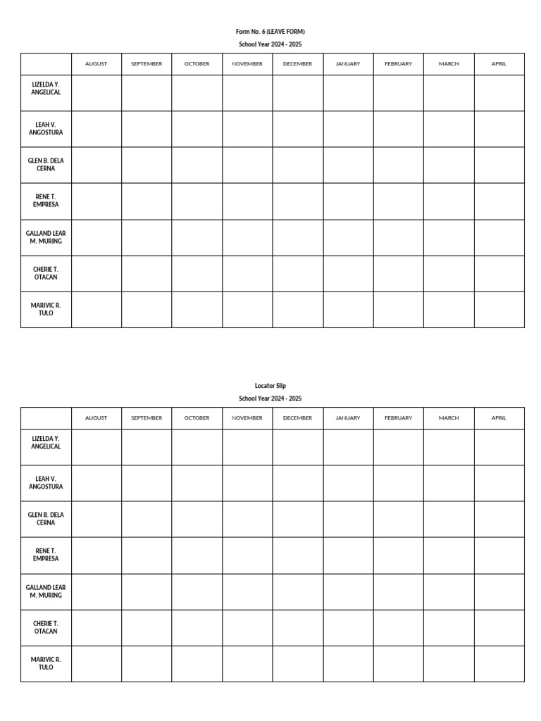 Leave Form and Locator Slip | PDF