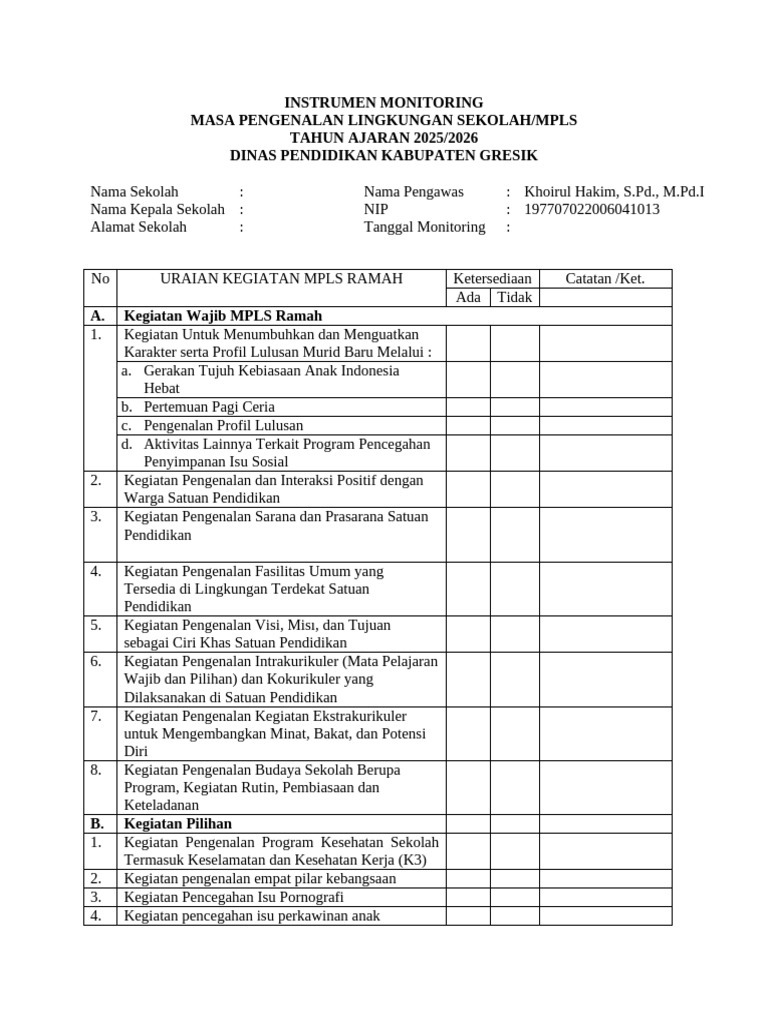 Monitoring MPLS Ramah Sekolah 2025/2026 | PDF