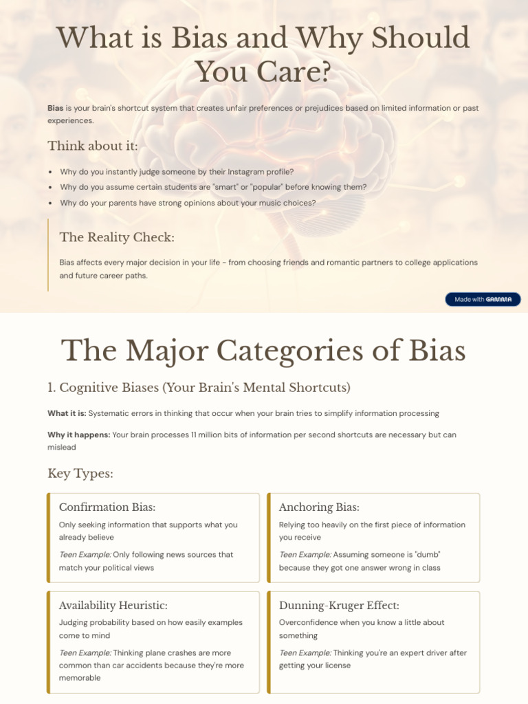 Understanding Bias: Types and Impacts | PDF | Bias | Adolescence