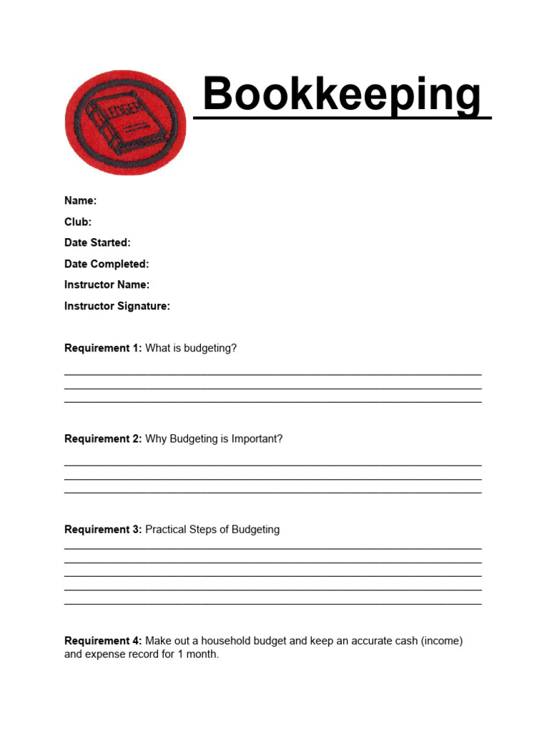 Bookkeeping Workbook | PDF