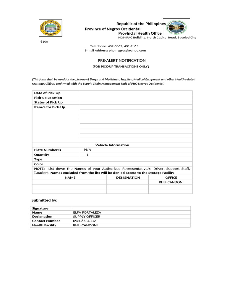 Pre Alert | PDF