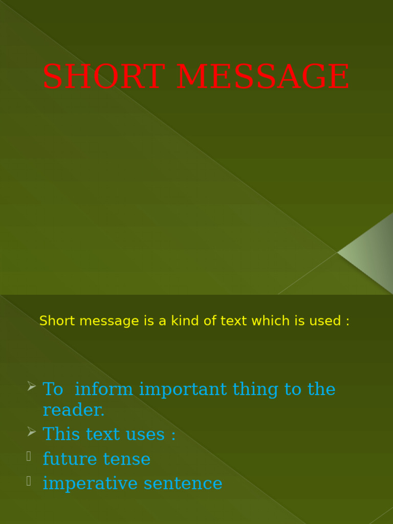 Short Message | PDF
