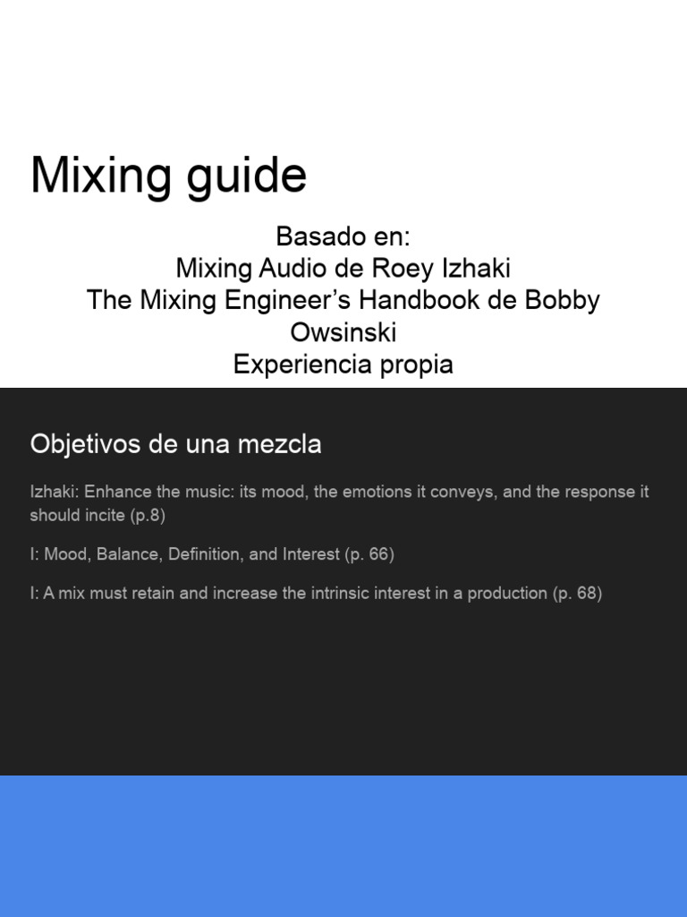 Guía Completa para Mezcla de Audio | PDF | Producción de sonido ...