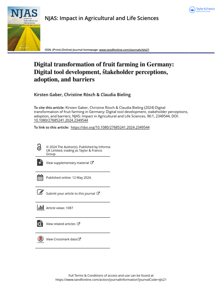 Digital Transformation in German Fruit Farming | PDF | Agriculture ...