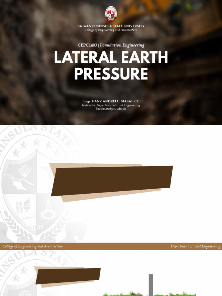 Lateral Earth Pressure Principles | PDF | Soil | Mechanical Engineering