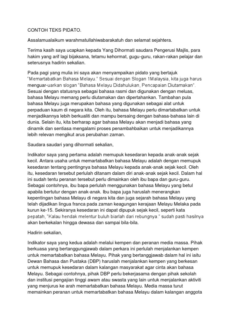 Contoh Teks Pidato