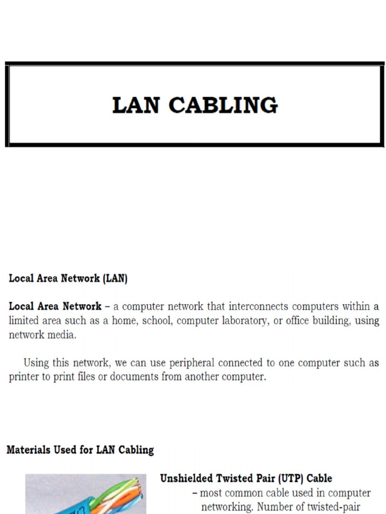 LAN Cabling | PDF