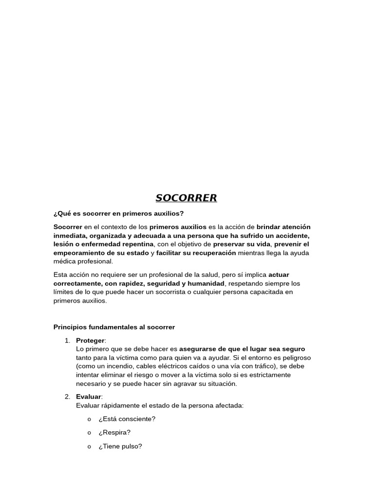 Guía de Primeros Auxilios: Socorrer Efectivamente | PDF | Quemar ...