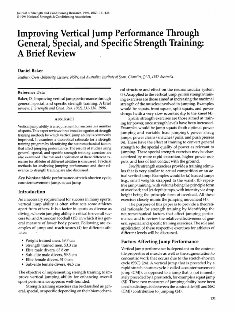 Improving Vertical Jump Performance Through.15 | PDF