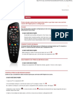 SKY HDTV controle remoto dicas