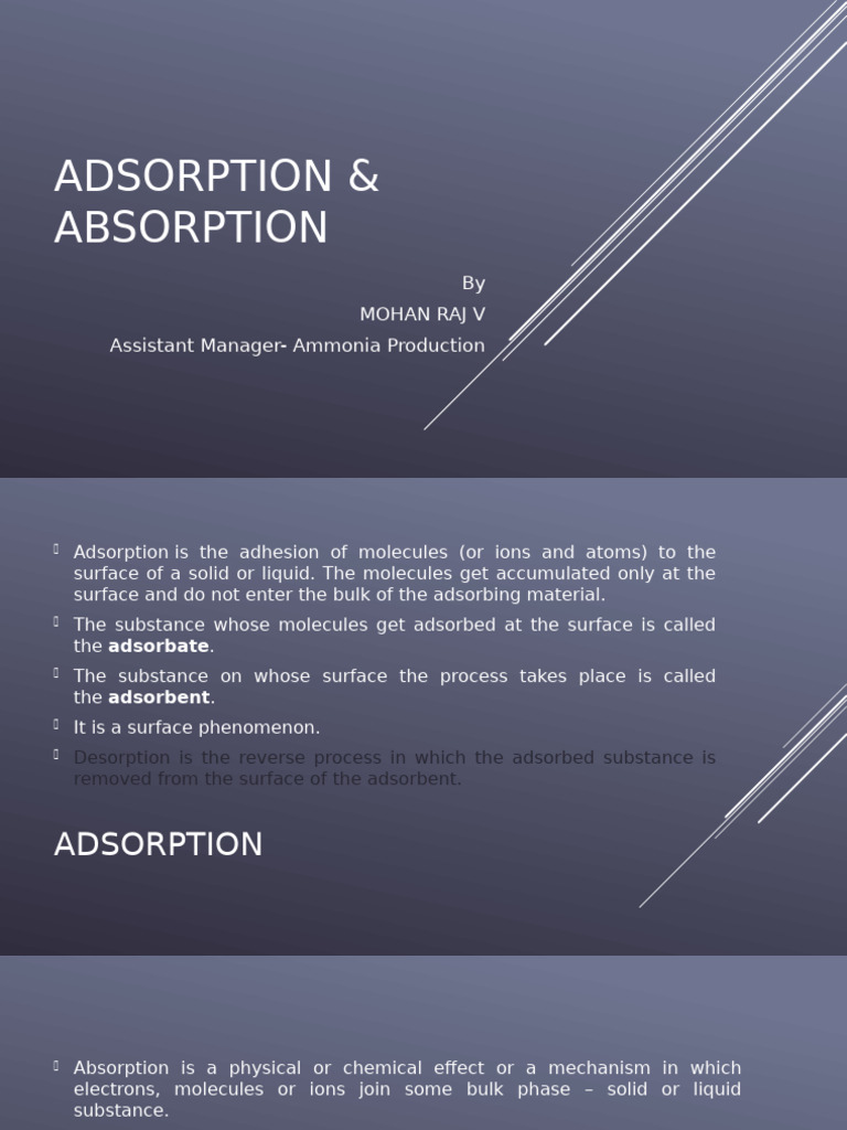 Absorption & Adsorption FINAL | PDF | Adsorption | Absorption (Chemistry)