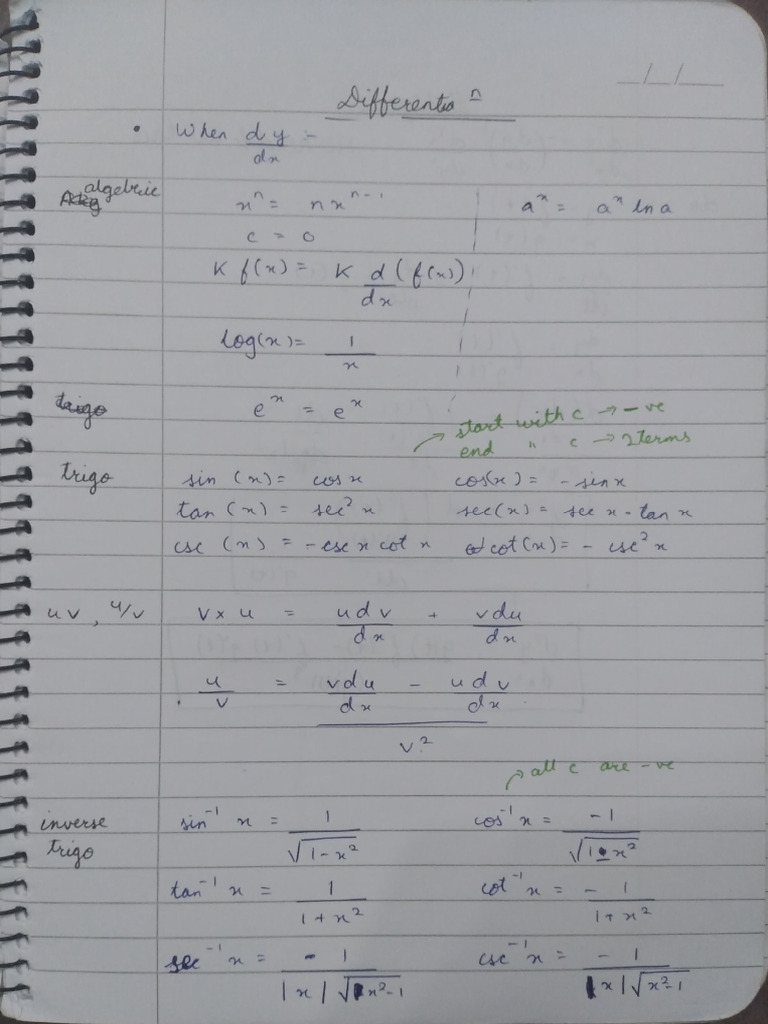 Maths Short Notes T | PDF