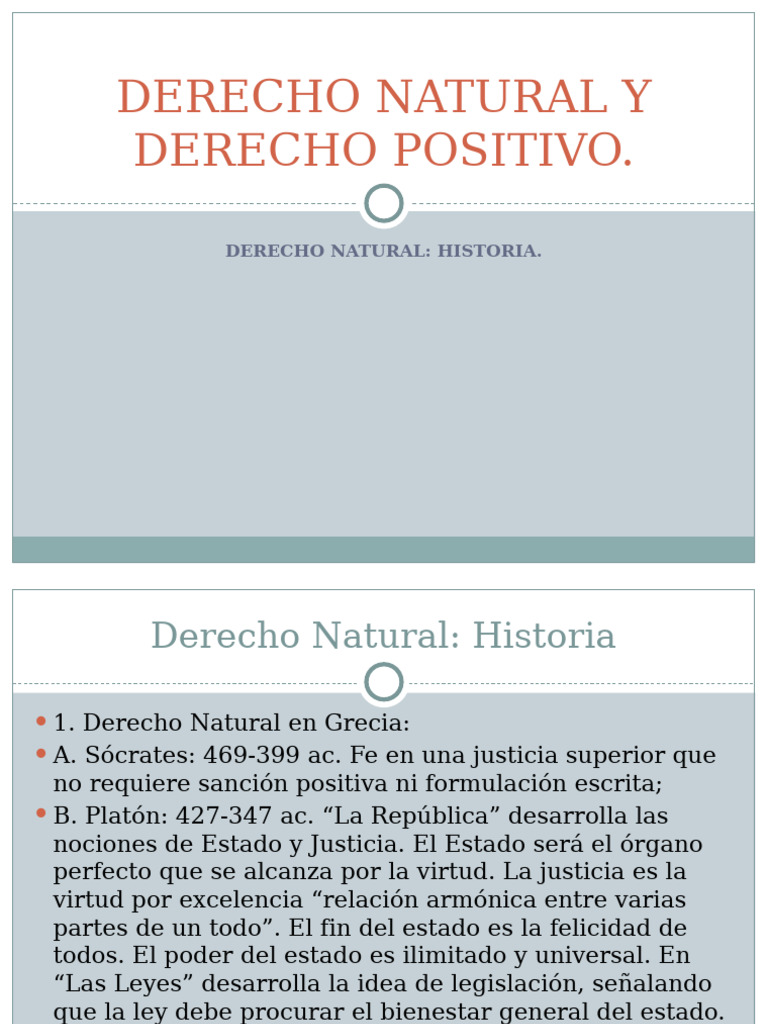 Historia del Derecho Natural y Positivo | PDF | La Ley natural | Platón