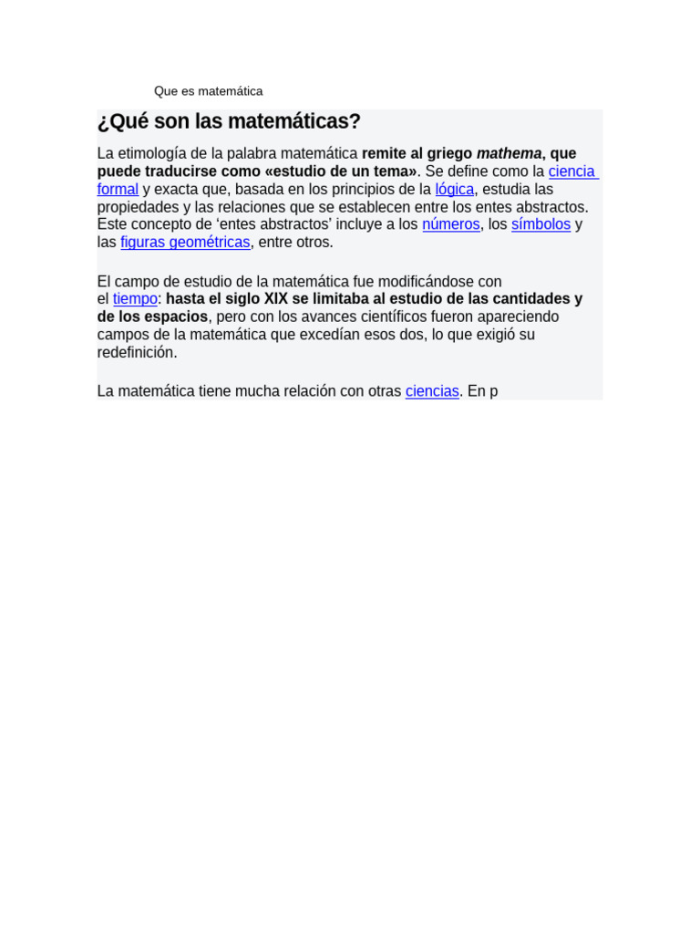 Que Es Matemática | PDF