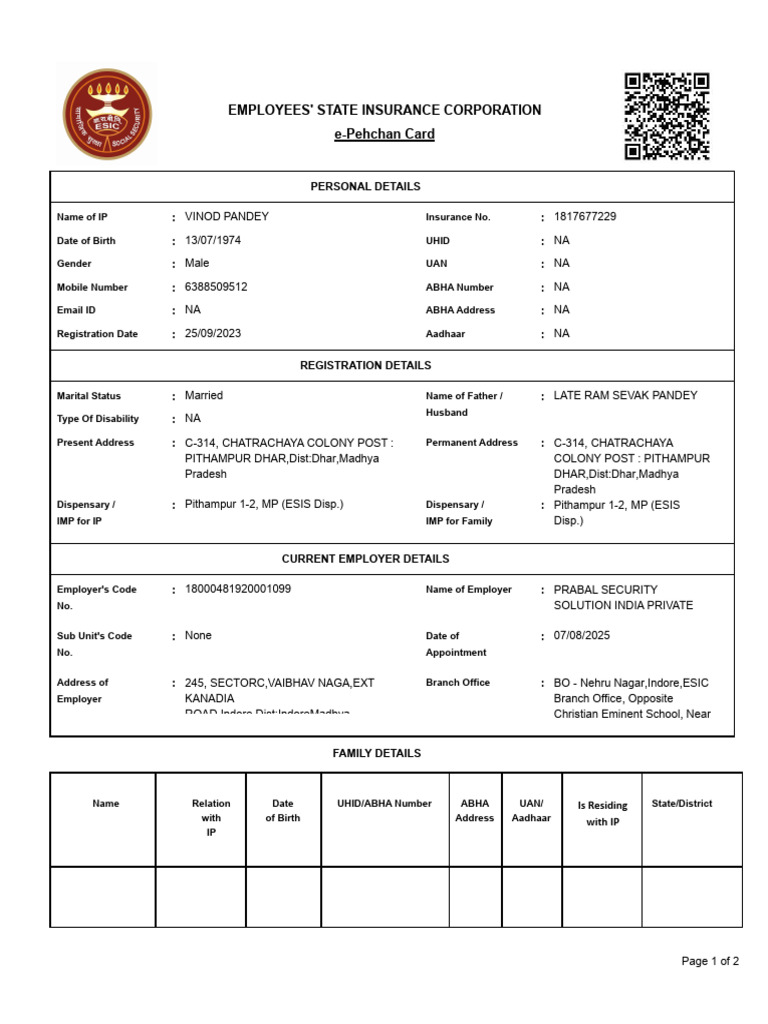 e-Pehchan Card Details for Employees | PDF | Welfare State | Economy Of ...