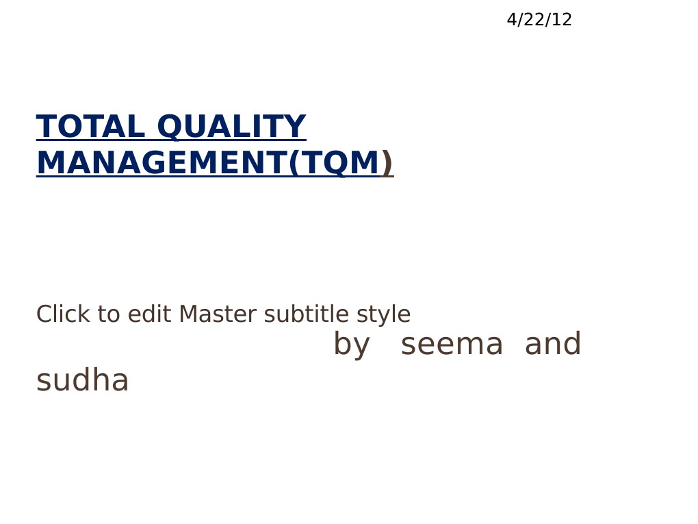 Overview of Total Quality Management | PDF | Business