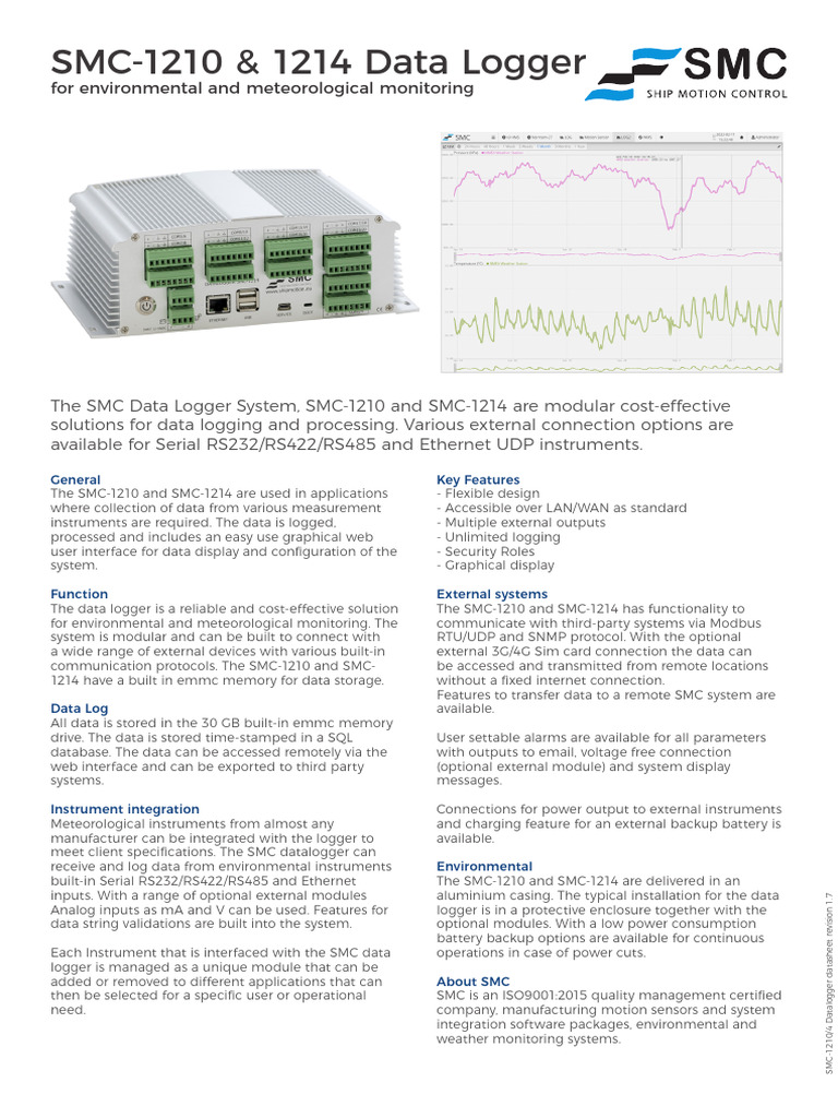 SMC-1210/1214 Data Logger Overview | PDF | Computer Networking ...