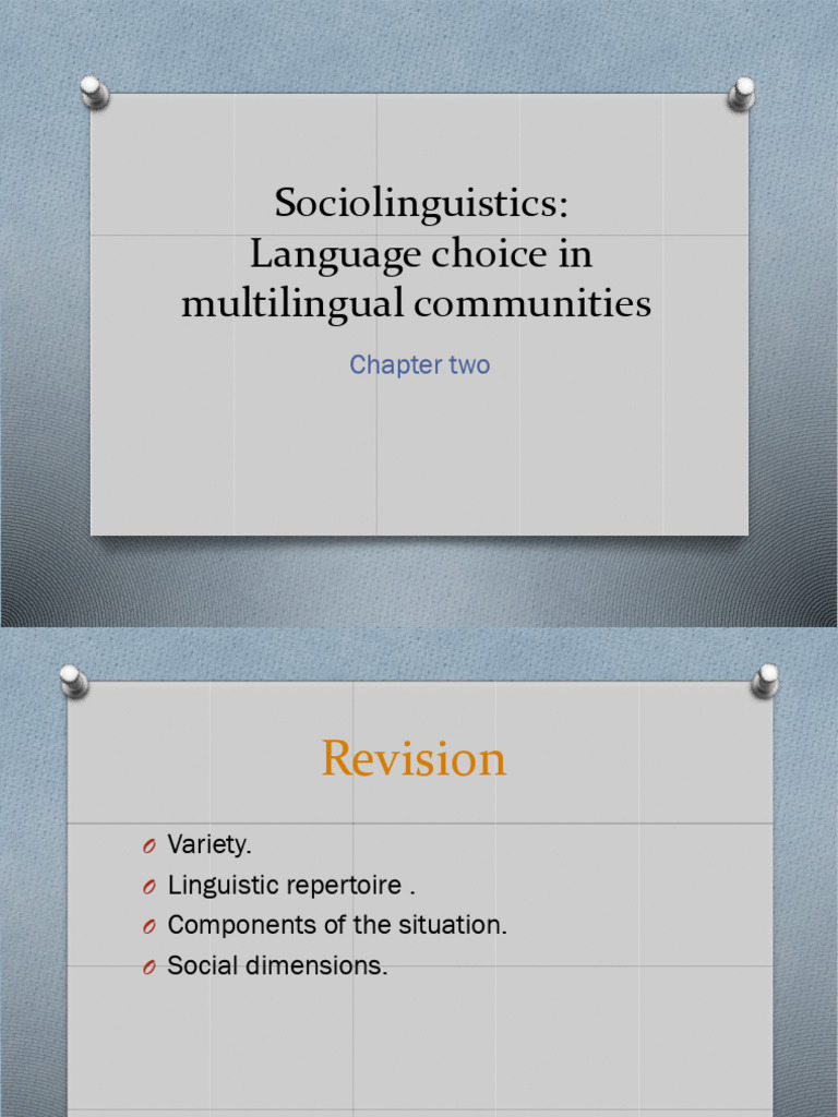 Sociolinguistics Chapter 2 - New | PDF | Sociolinguistics | Multilingualism