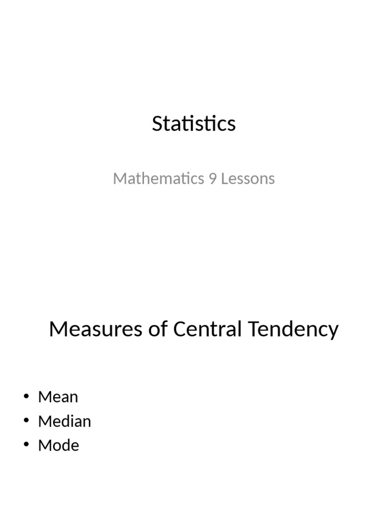 MODULE ON Mathematics Lesson 4 STATISTICS | PDF