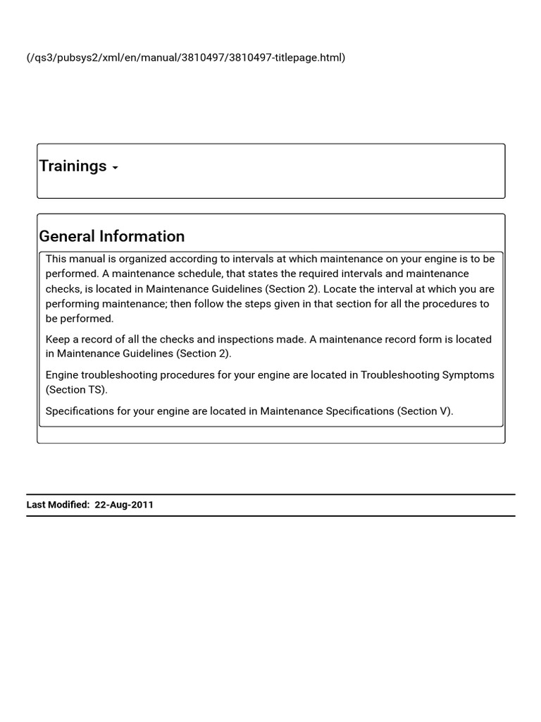 Engine Maintenance Manual Overview | PDF