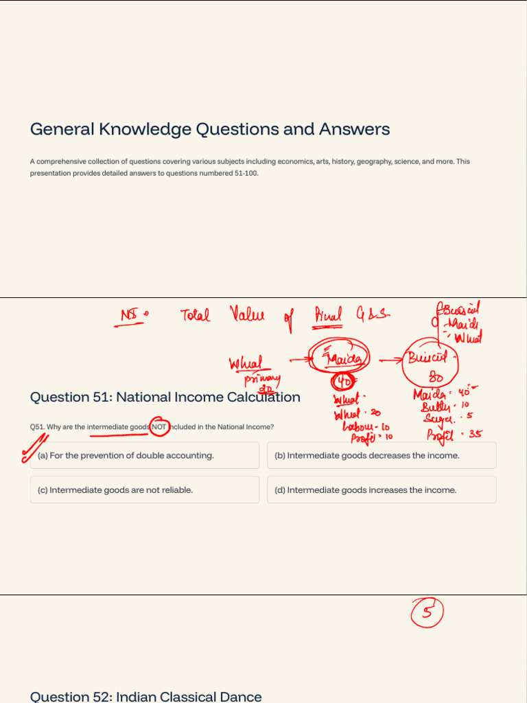 General Knowledge Q&A: Topics 51-100 | PDF