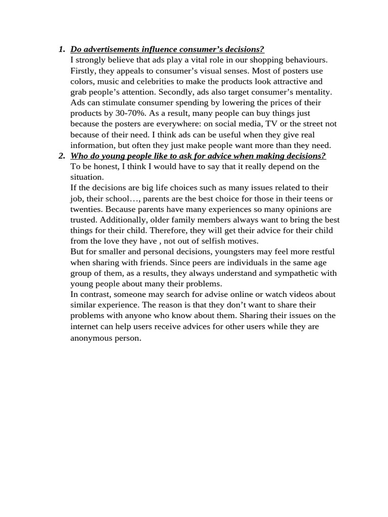 Impact of Ads on Consumer Choices | PDF