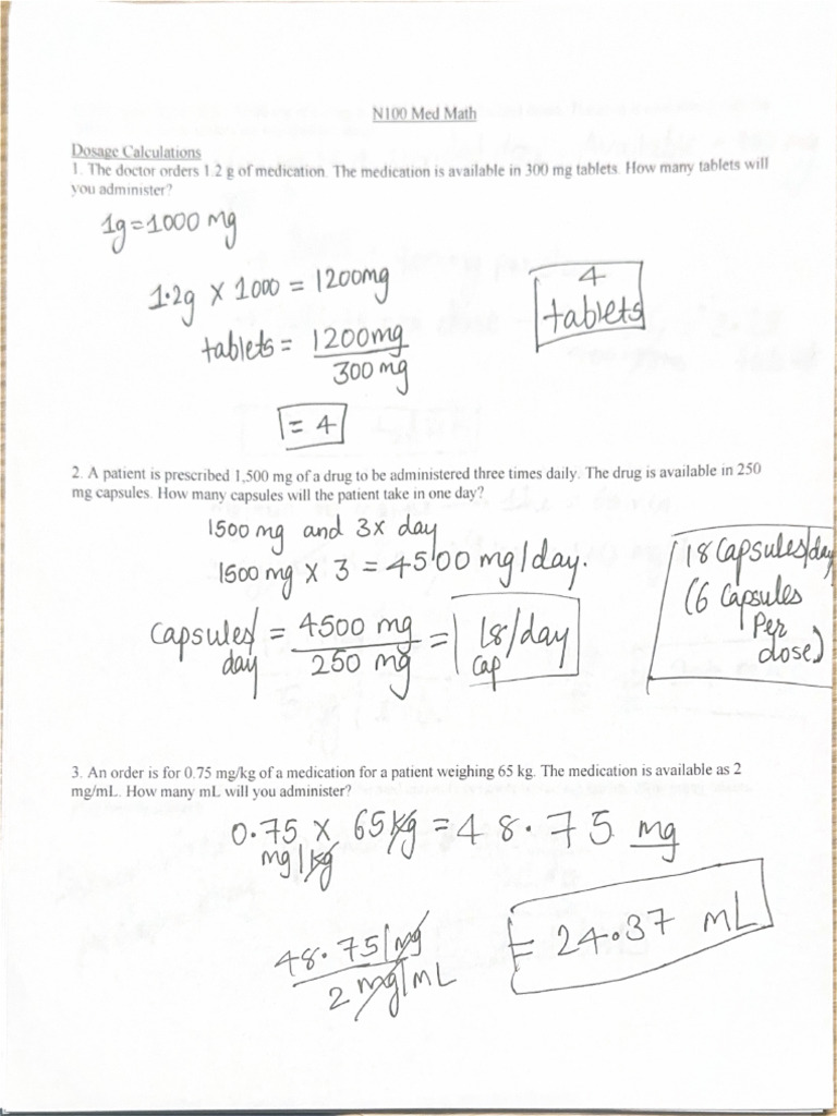 N100 Med Math - 250811 - 225018 | PDF