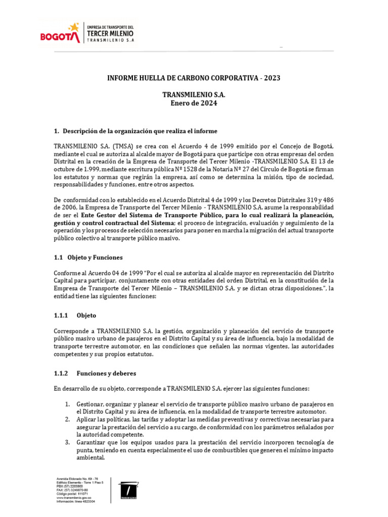 Informe Huella de Carbono 2023 TMSA | PDF | Huella de carbono ...